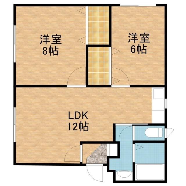 シティーハイム北ノ沢(2LDK/2階)の間取り写真