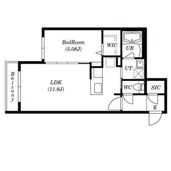 ヒューガパリス(1LDK/2階)の間取り写真