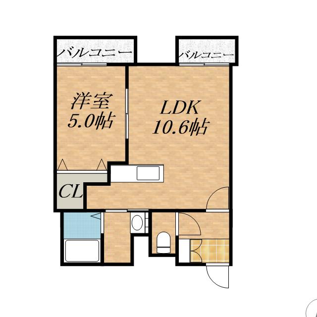 エクレール(1LDK/5階)の間取り写真