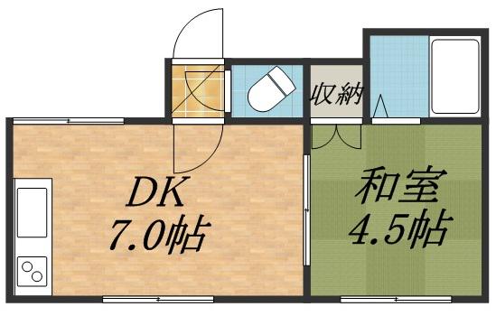 ライフポイント2(1DK/2階)の間取り写真