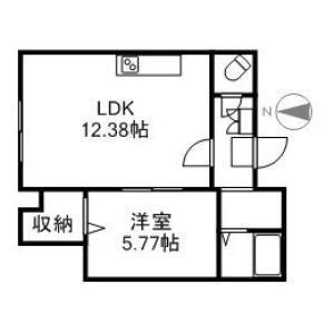8・4サウンドビル(1LDK/2階)の間取り写真