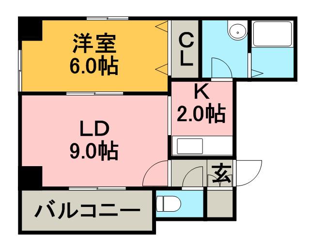 ビーンズコート(1LDK/3階)の間取り写真