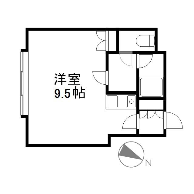 リラハイム円山(1K/1階)の間取り写真