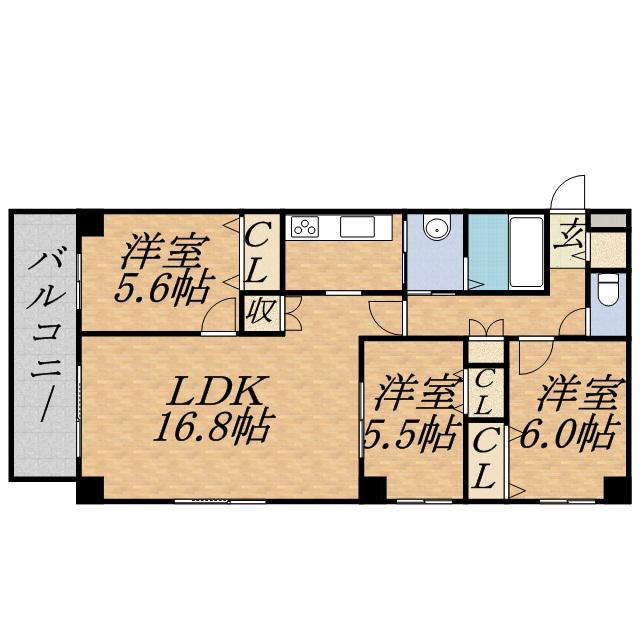 コンフォリア北三条(3LDK/7階)の間取り写真