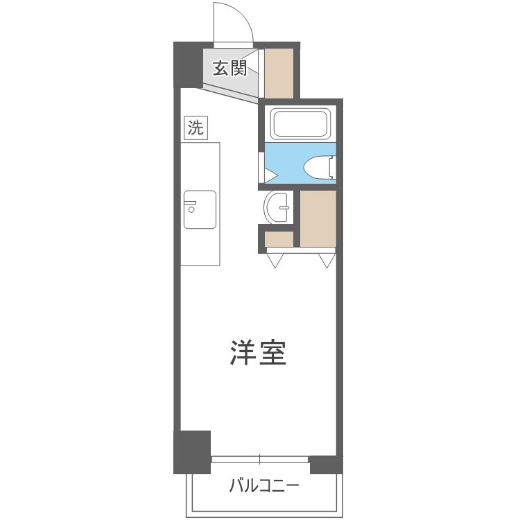 メゾンクレスト円山公園(ワンルーム/2階)の間取り写真