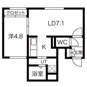 アイアール円山III(1LDK/2階)の間取り写真
