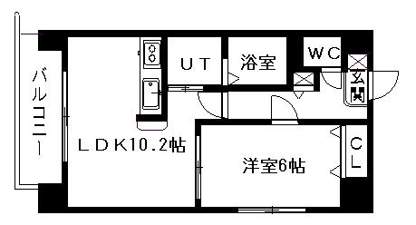 プレジール22(1LDK/3階)の間取り写真