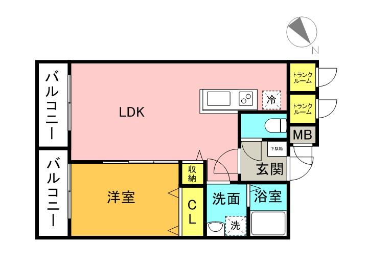 G.G.G(1LDK/1階)の間取り写真