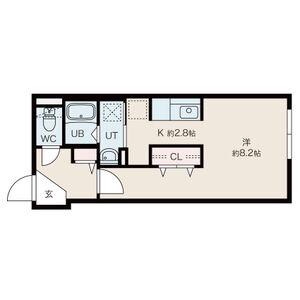 ファランドール手稲Ⅰ(1K/2階)の間取り写真