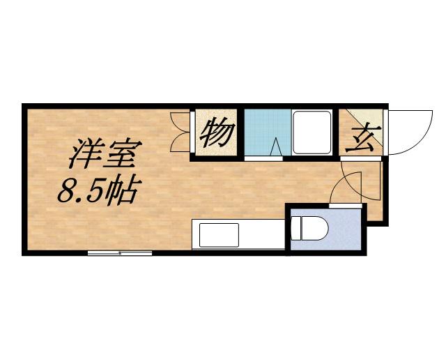 プラザイン桑園(ワンルーム/2階)の間取り写真