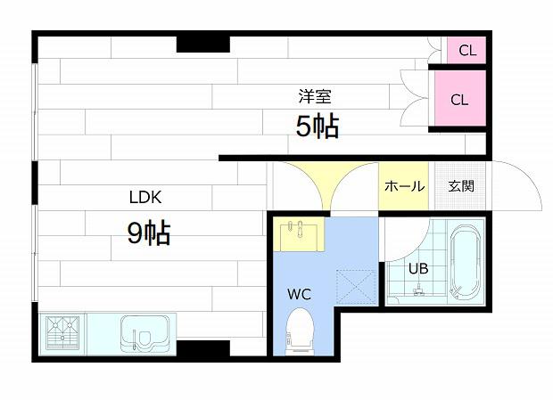 札幌パークマンション(1LDK/4階)の間取り写真