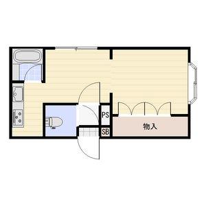 ハートランド南7条(1DK/2階)の間取り写真