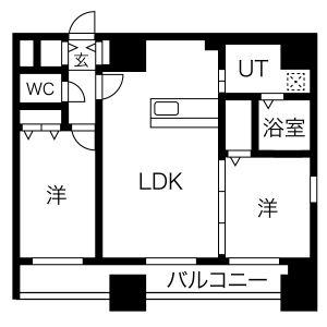 RESIDENCE SAISON(2LDK/12階)の間取り写真