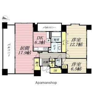 ラピス桑園(2LDK/15階)の間取り写真