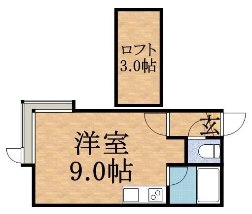 EIN-Ⅰ(ワンルーム/3階)の間取り写真