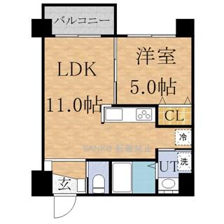 モルティーニ表参道(1LDK/3階)の間取り写真