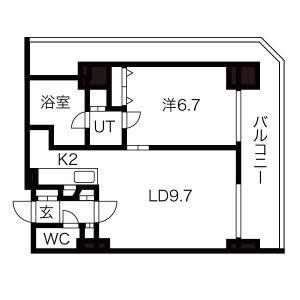 グランドタワー札幌(1LDK/3階)の間取り写真