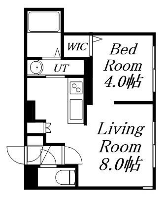 グランド山の手(1LDK/4階)の間取り写真