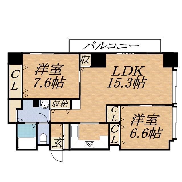 カトレア南8条(1LDK/5階)の間取り写真