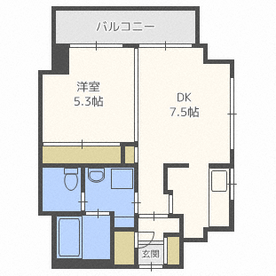 カトレア南8条(1LDK/6階)の間取り写真