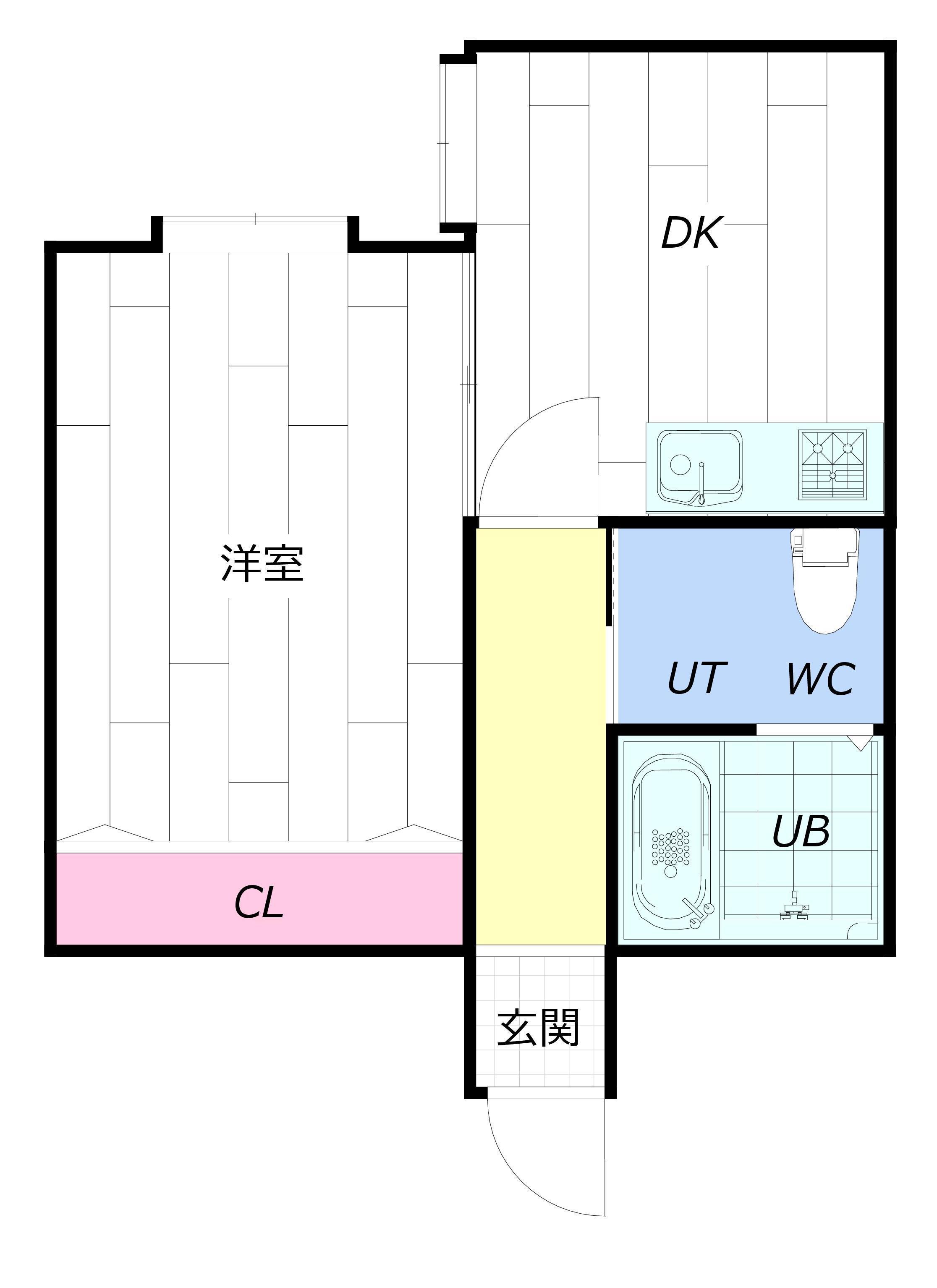 ビューフラット宮の沢(1LDK/2階)の間取り写真