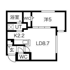 ラ・エスペランス豊平公園(1LDK/4階)の間取り写真