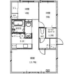 リヴェール(2LDK/4階)の間取り写真