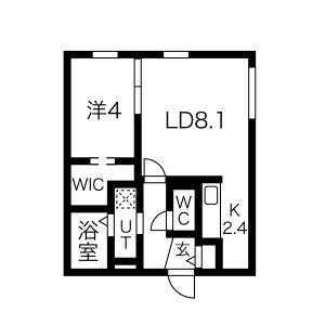 NOVA北円山(1LDK/4階)の間取り写真