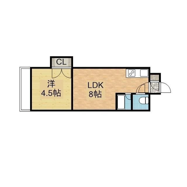 OMレジデンス南9条(1LDK/8階)の間取り写真