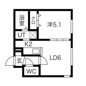 ベルコート西野(1LDK/3階)の間取り写真