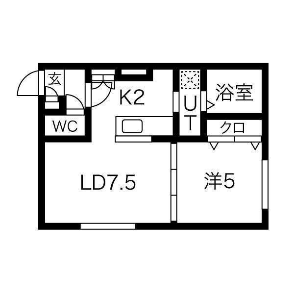 DAYS山鼻(1LDK/4階)の間取り写真