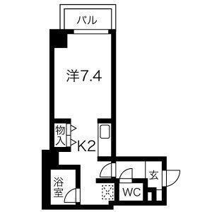 コート琴似(ワンルーム/2階)の間取り写真