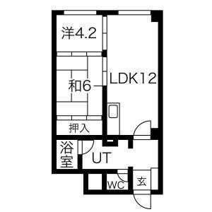 しんわマンション(2LDK/3階)の間取り写真