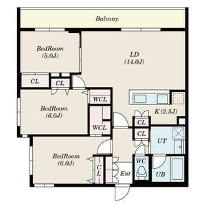 S-RESIDENCE神宮前(3LDK/3階)の間取り写真