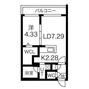 SーRESIDENCE西町(1LDK/2階)の間取り写真