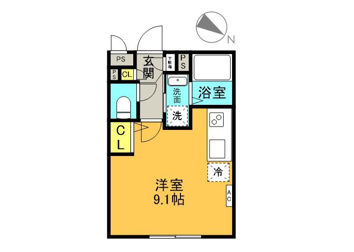 アイアール菊水(ワンルーム/4階)の間取り写真