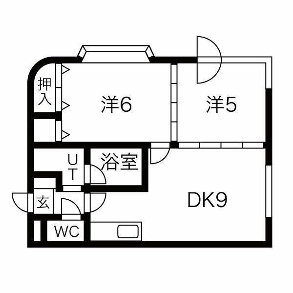 エルドラード琴似(2DK/3階)の間取り写真