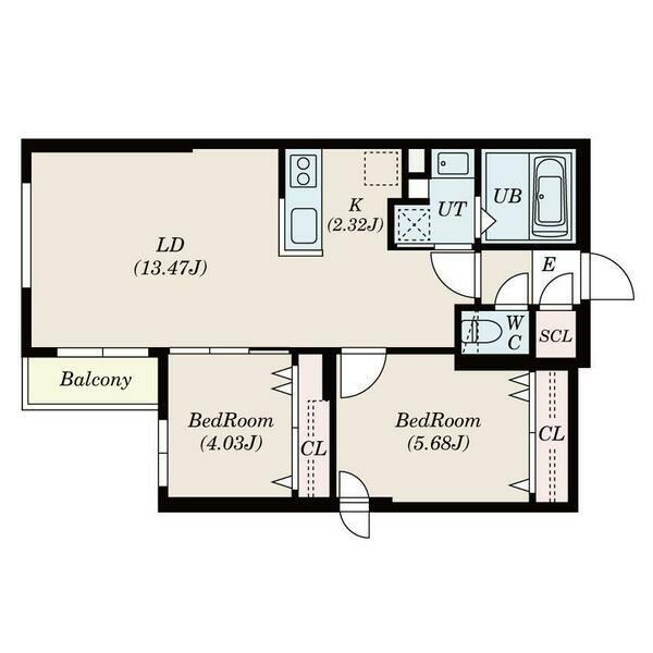 SーRESIDENCE琴似本通AVANTA(2LDK/4階)の間取り写真