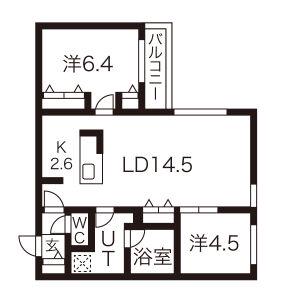 BARNEYS FORTUNATO(2LDK/4階)の間取り写真