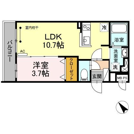 マルシェ八軒(1LDK/2階)の間取り写真