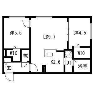 LIEN S10(2LDK/1階)の間取り写真