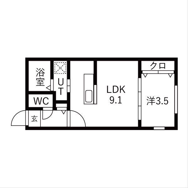 PRECIOUS KOTONI (1LDK/2階)の間取り写真
