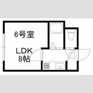 ヴィラタータ(1K/2階)の間取り写真