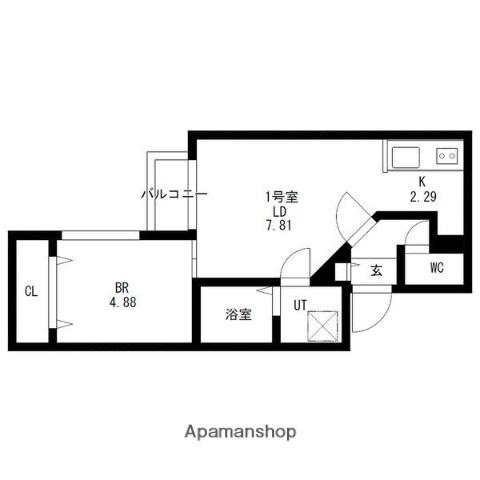 DESTINO RESIDENCIA715(1LDK/4階)の間取り写真