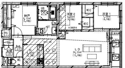 アルファスクエア円山北2条(3LDK/4階)の間取り写真