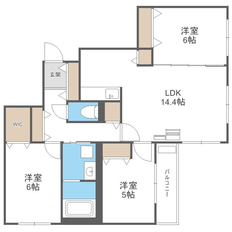 BLUE FOREST(3SLDK/4階)の間取り写真