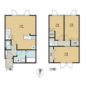 レトア月寒西(3LDK/1階)の間取り写真