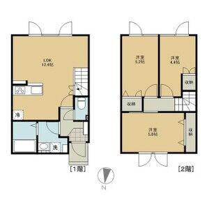 レトア月寒西(3LDK/1階)の間取り写真
