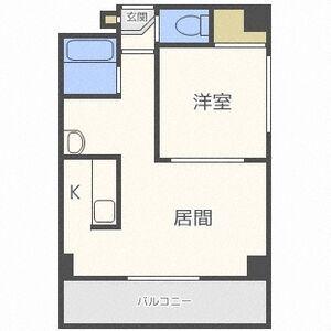 ドエル札幌南6条Ⅰ(1LDK/3階)の間取り写真