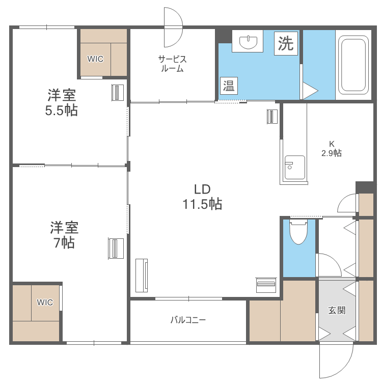 エフュート宮の沢(3LDK/4階)の間取り写真